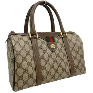 Gucci Boston Bag Brown Handbag Sherry GG Supreme